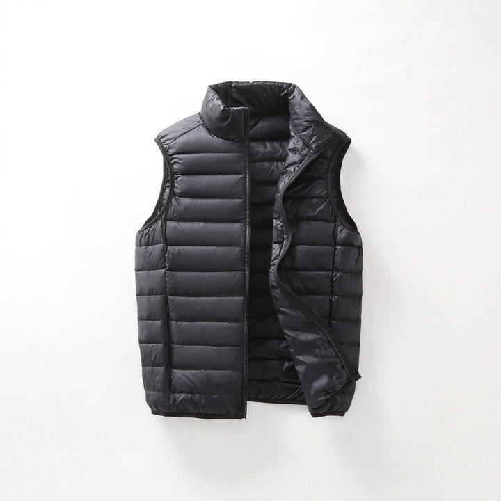Unisex Lightweight Quilted Vest with Stand-Up Collar and Zipper Mune Fashion