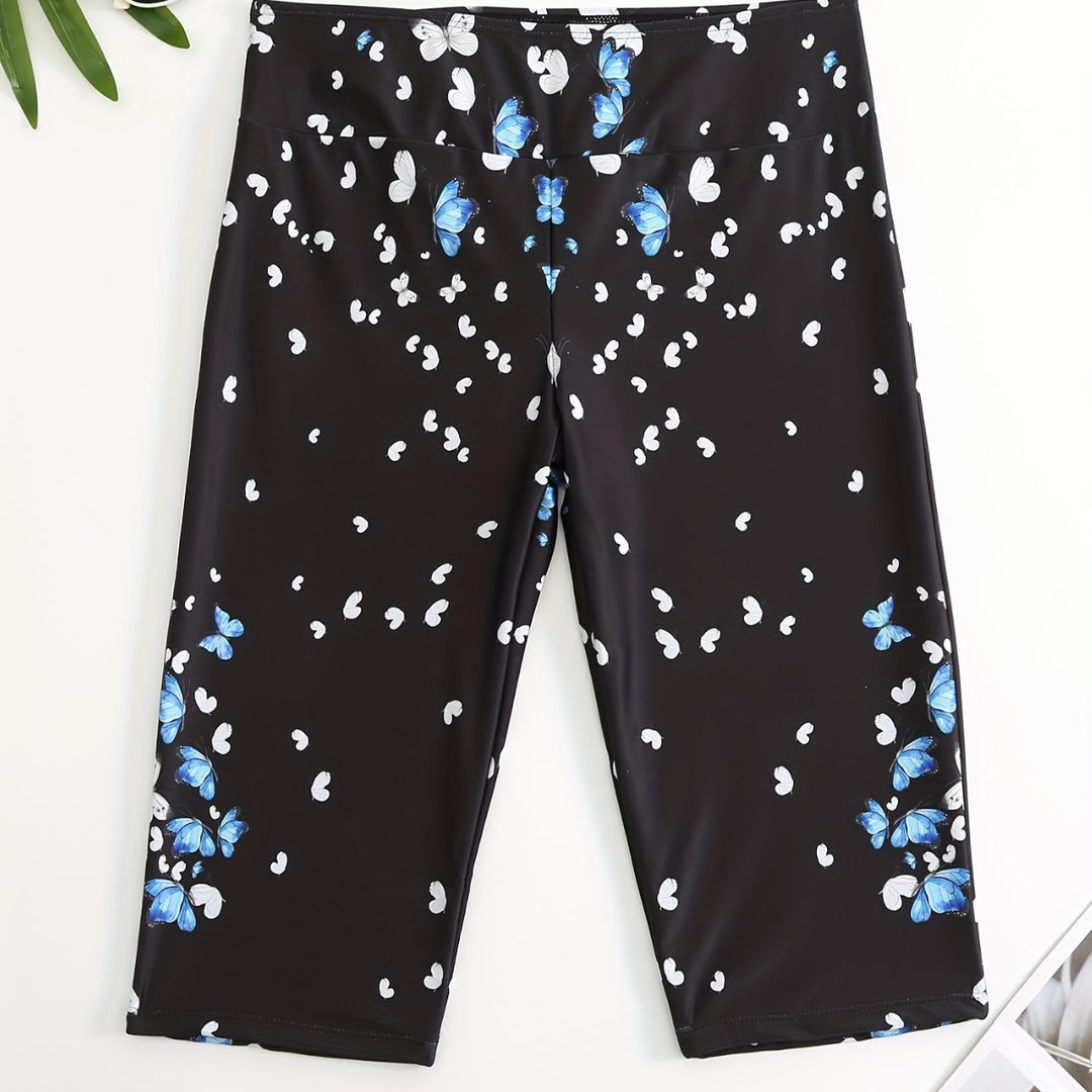 Women's Sporty Swim Shorts with Floral Design Mune Fashion