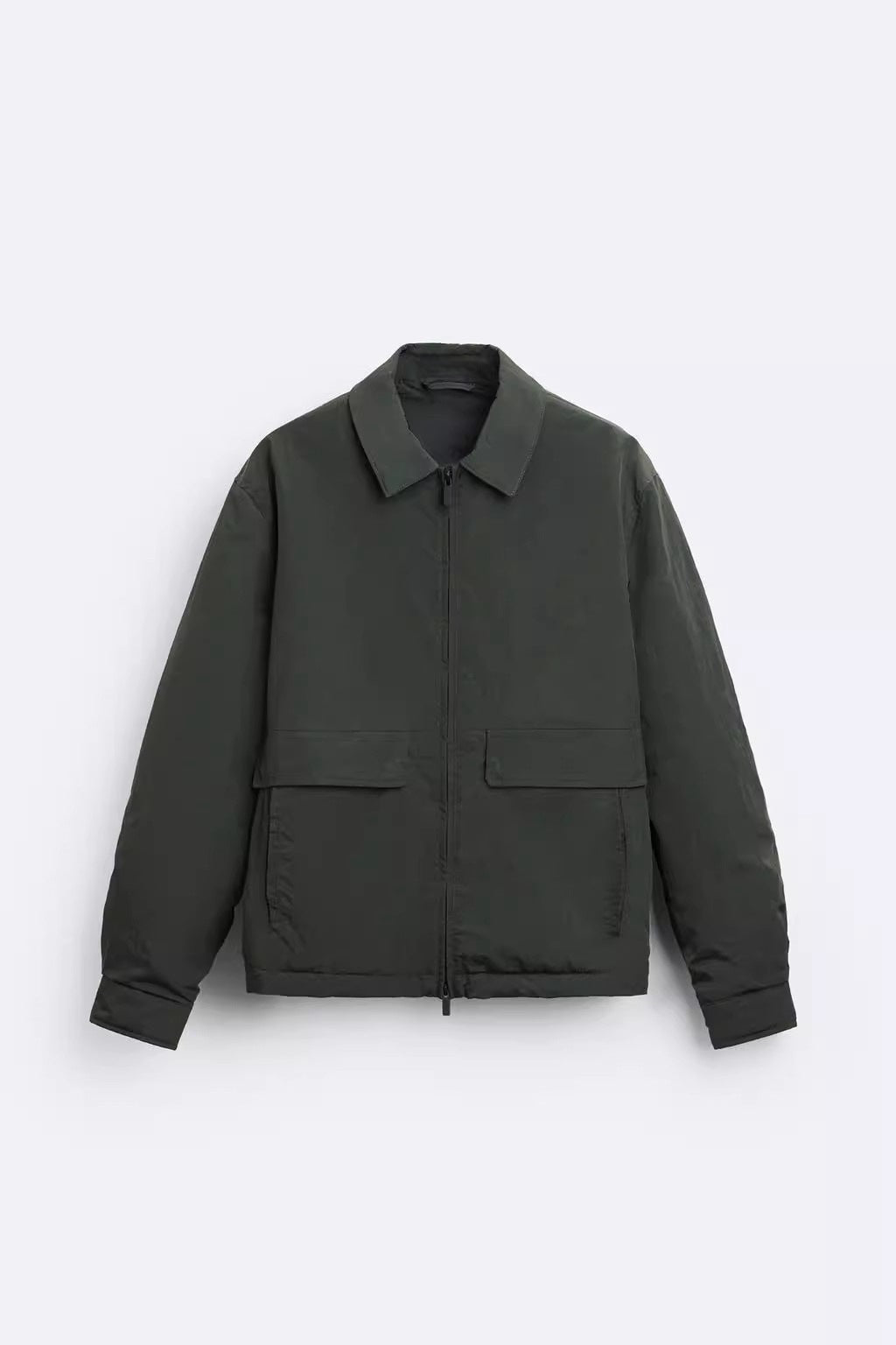Men's Lightweight Utility Blouson Jacket with Shirt Collar and Applied Flap Pockets Mune Fashion