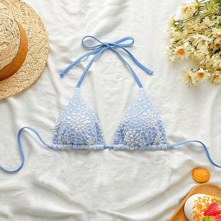 Women's bikini bottom with floral lace applications Mune Fashion