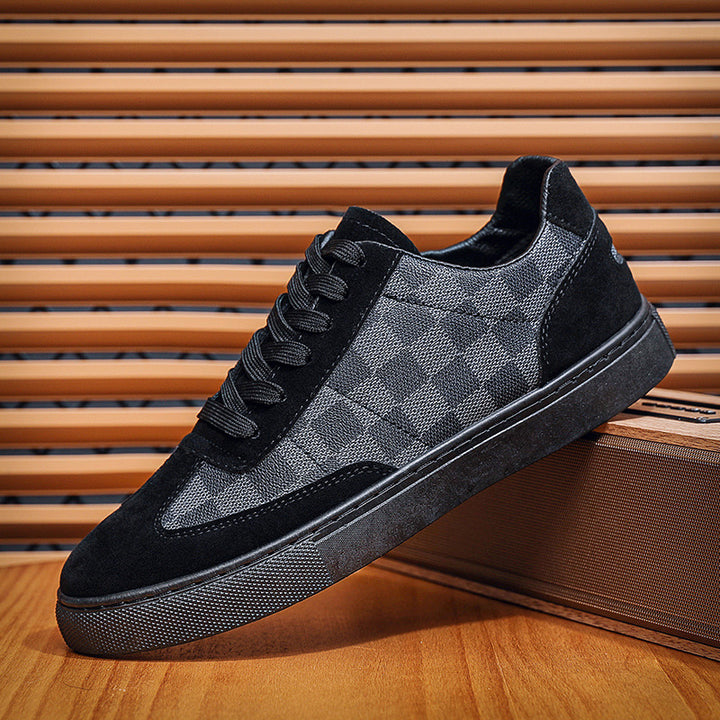 Men's Fashion Sneakers with Check Pattern