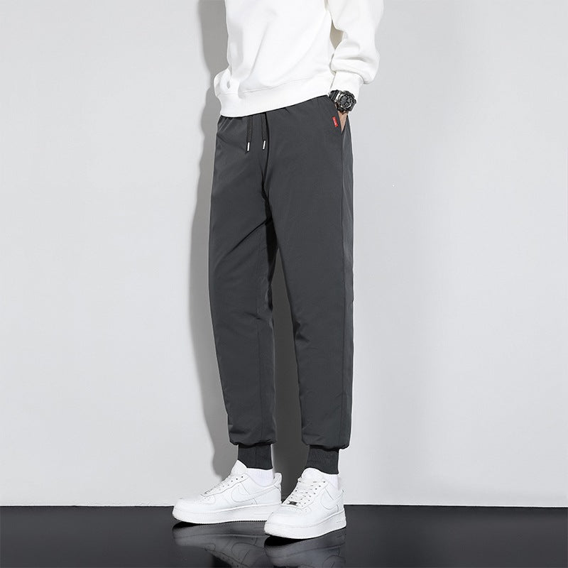 Men's straight-cut jogging pants with drawstring, side pockets & elastic waistband Mune Fashion