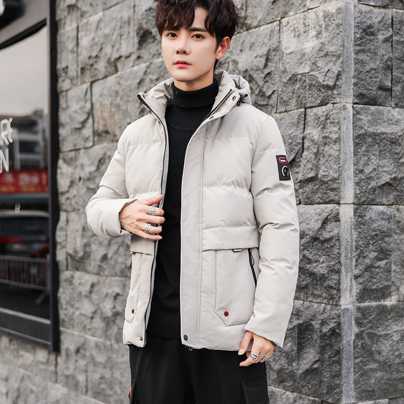 Men's padded winter parka with high-closing standing collar, removable hood, and multifunctional pockets Mune Fashion