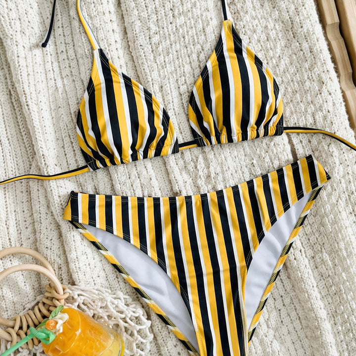 Ladies Triangle Bikini with Side Stripes Mune Fashion
