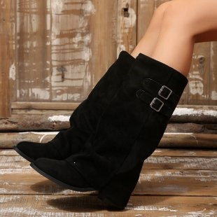 Ladies High Quality Wedge Boots Mune Fashion
