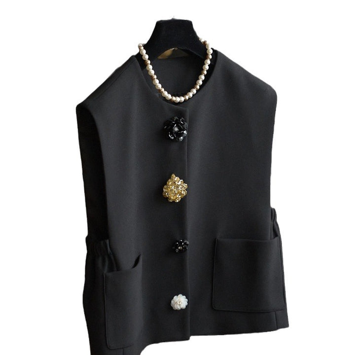 Women's Fashion Vest with Unique Buttons Mune Fashion