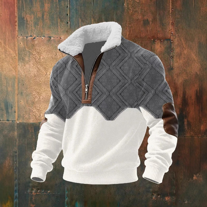 Men's Urban Fleece Pullover with Tree Motif Mune Fashion