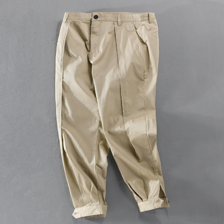 Men's tapered cargo pants with pleats and adjustable ankle straps Mune Fashion