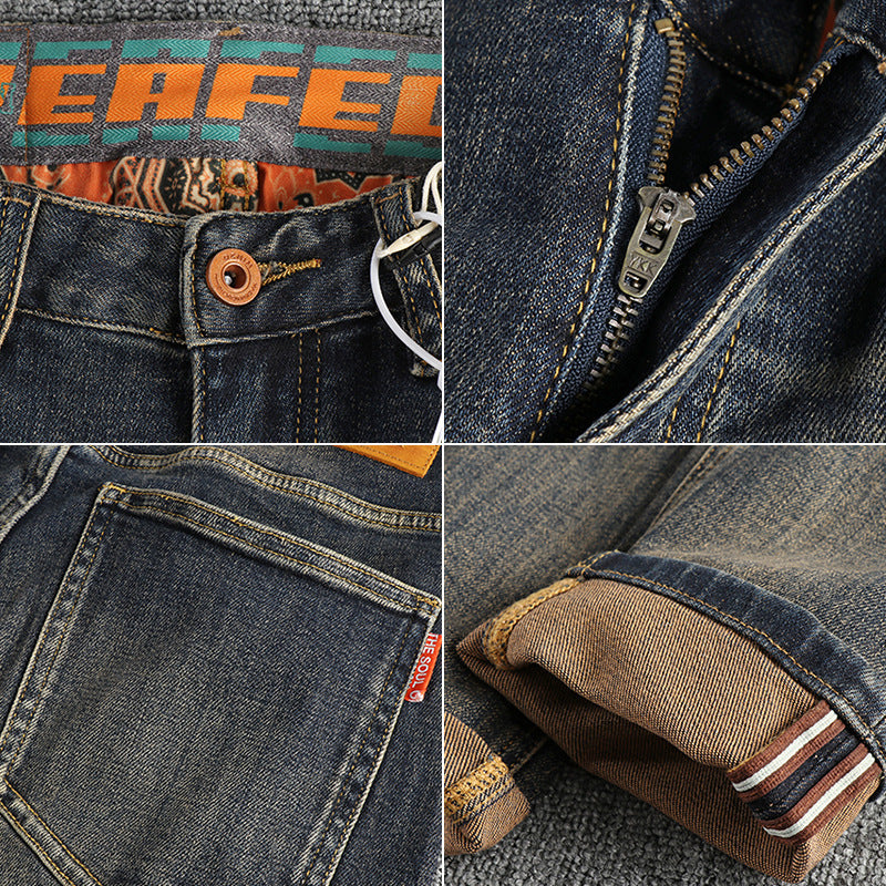 Men's Slim-Fit Jeans with Casual Used-Look Mune Fashion
