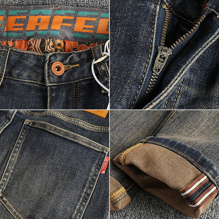 Men's Slim-Fit Jeans with Casual Used-Look Mune Fashion