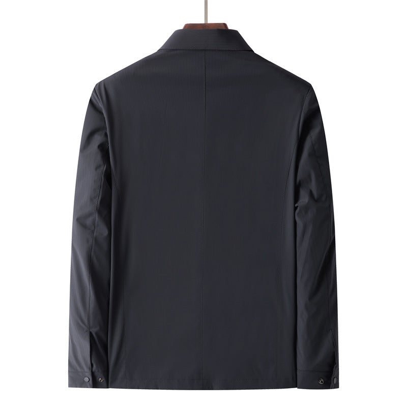Men's Lightweight Windproof Transition Jacket with Shirt Collar and Concealed Zipper Mune Fashion
