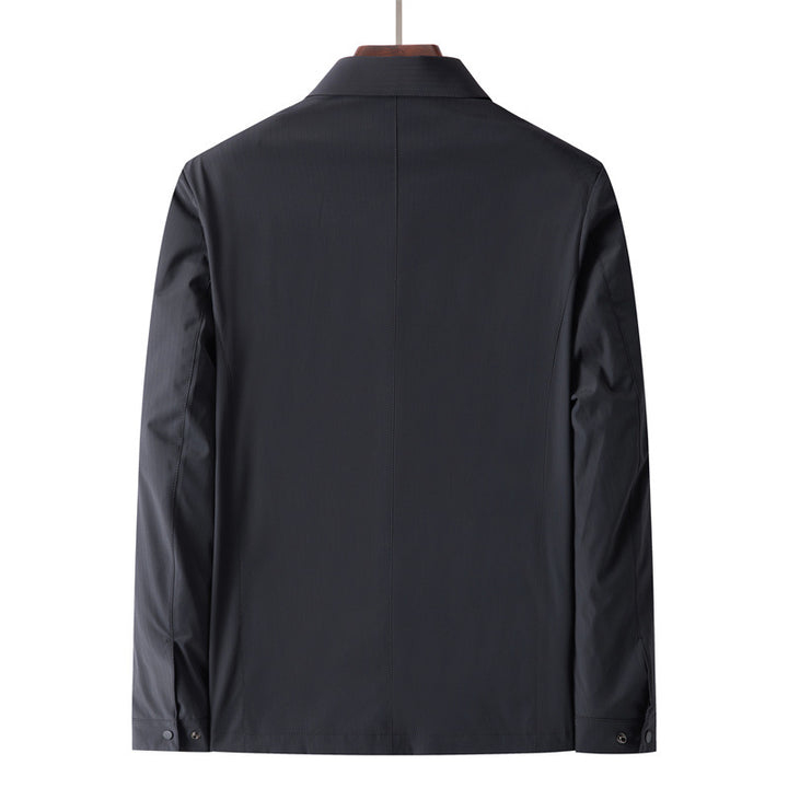 Men's Lightweight Windproof Transition Jacket with Shirt Collar and Concealed Zipper Mune Fashion