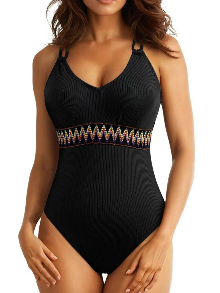 Ladies one-piece swimsuit with decorative fabric Mune Fashion