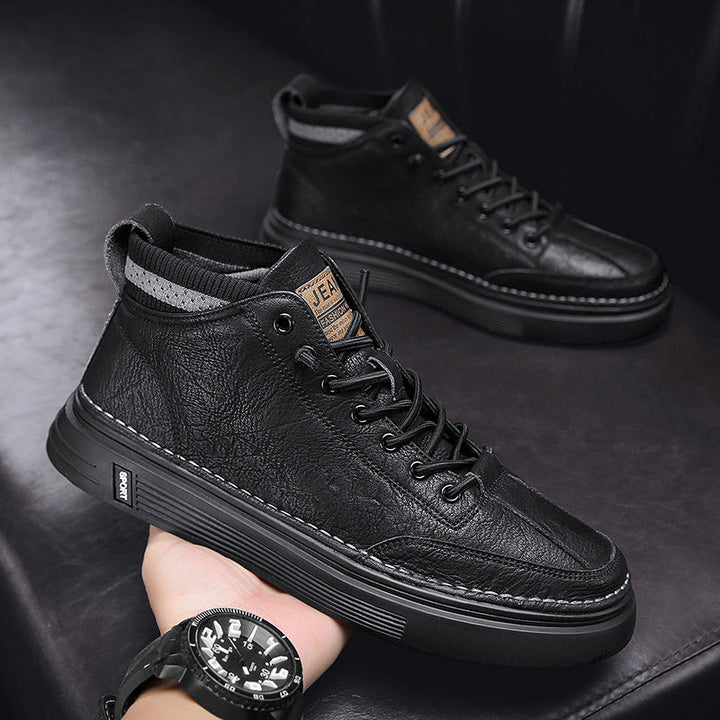 Women High Sneakers made of genuine leather with a sturdy profile and cushioned sole Mune Fashion