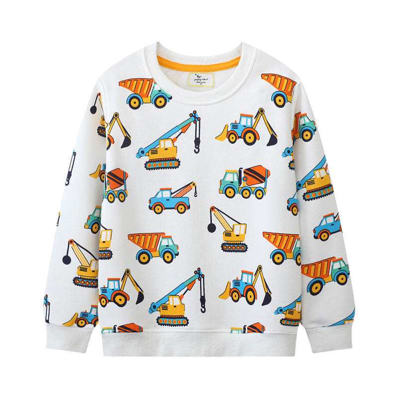 Boys sweatshirt with colorful construction vehicle design Mune Fashion