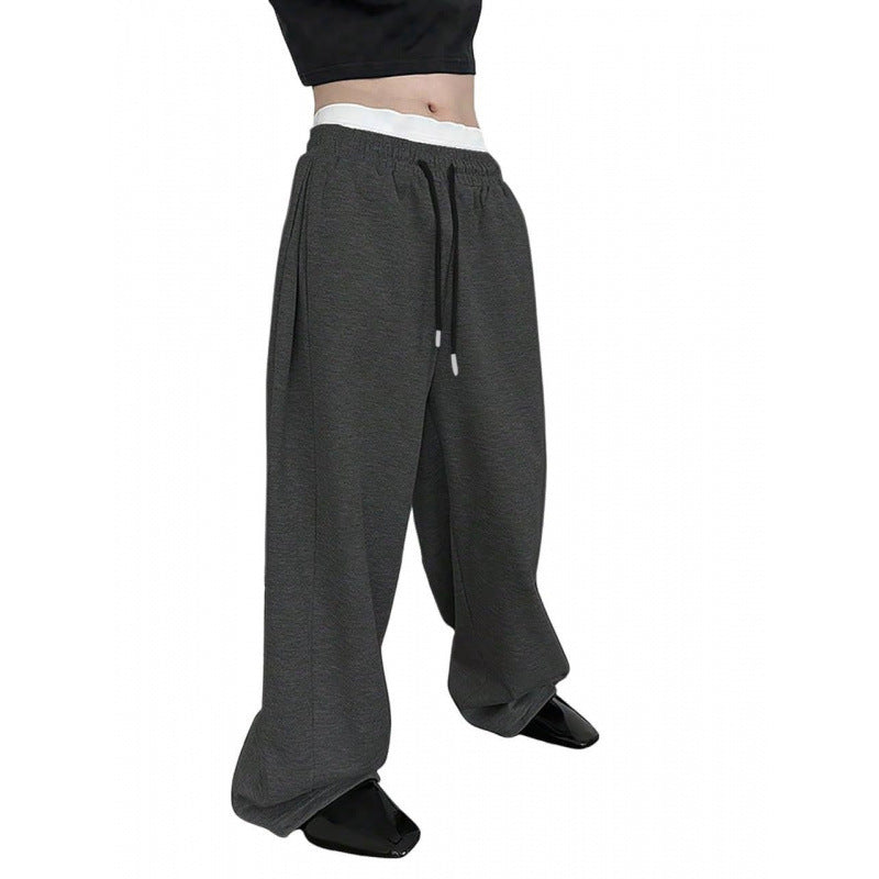 Women's wide oversize jogging pants with a deep crotch, elastic waistband, and drawstring Mune Fashion