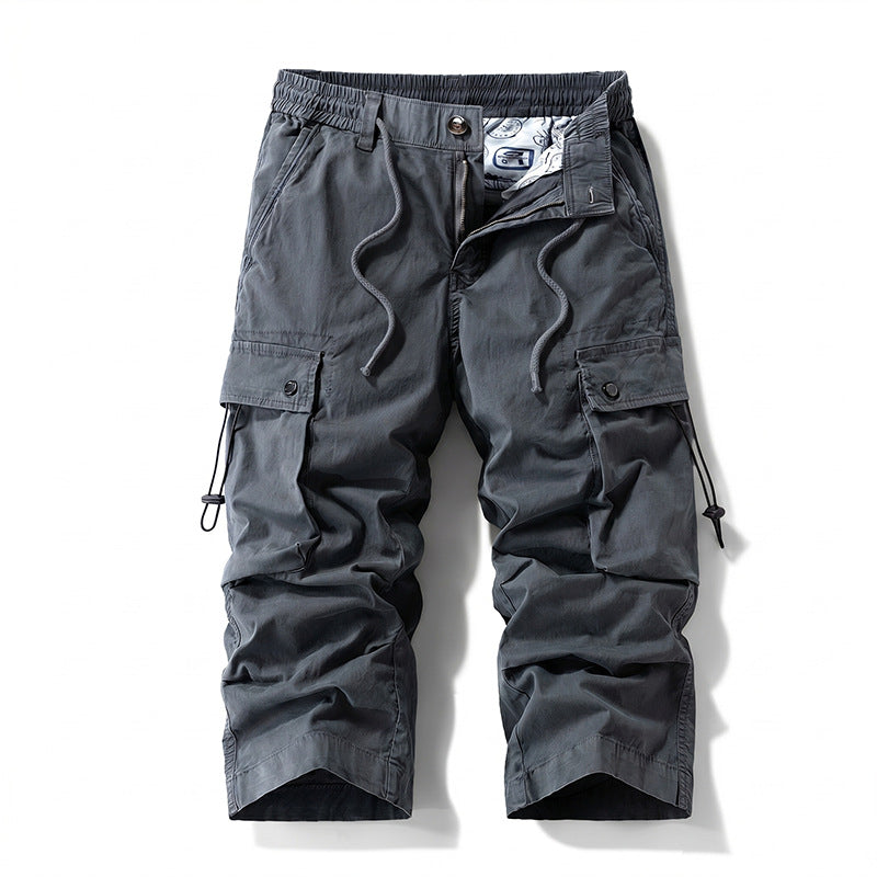 Herren 3/4-Trekking-Cargohose mit elastischem Bund, Tunnelzug und variabler Taschenorganisation Mune Fashion