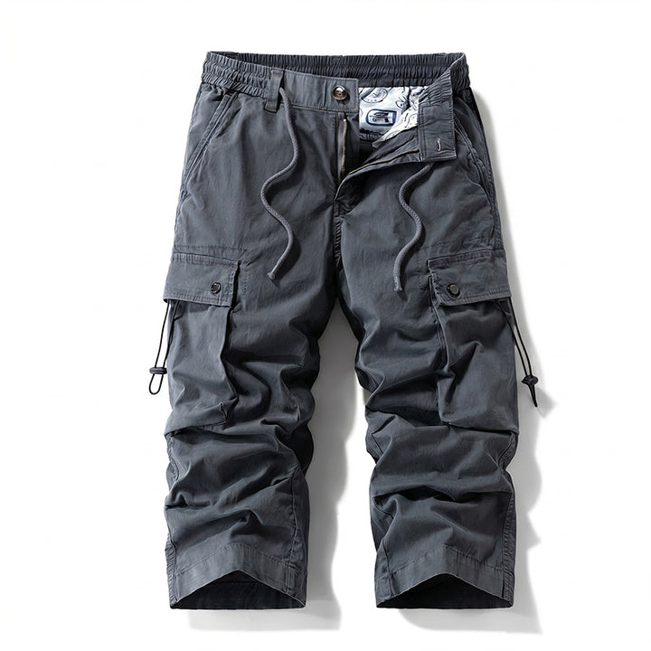 Herren 3/4-Trekking-Cargohose mit elastischem Bund, Tunnelzug und variabler Taschenorganisation Mune Fashion