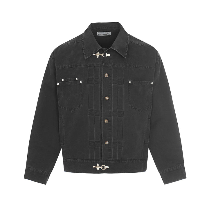 Men's Canvas Utility Blouson Jacket with Drawstring and Decorative Stitching Mune Fashion