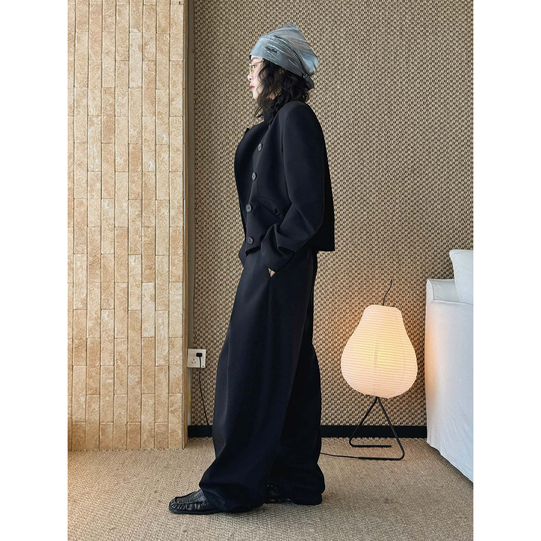 Women's Boxy Blazer with Oversized Sleeves and High-Waist Balloon Pants Set Mune Fashion