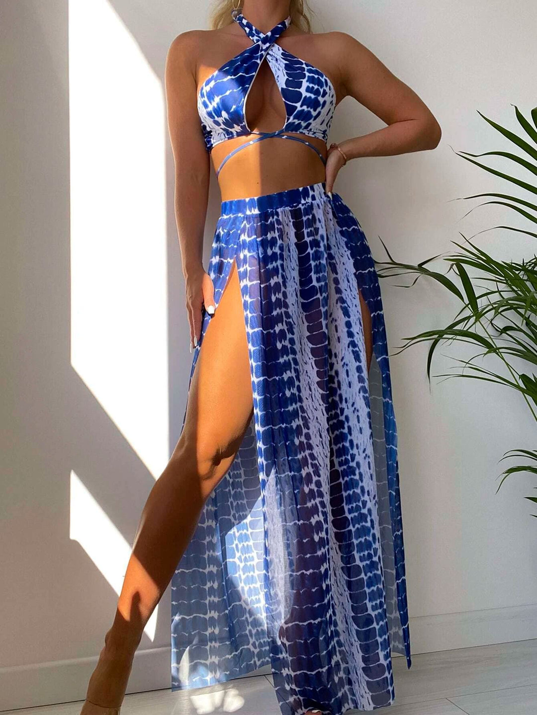 Women's Bikini Style with Transparent Maxi Skirt Mune Fashion