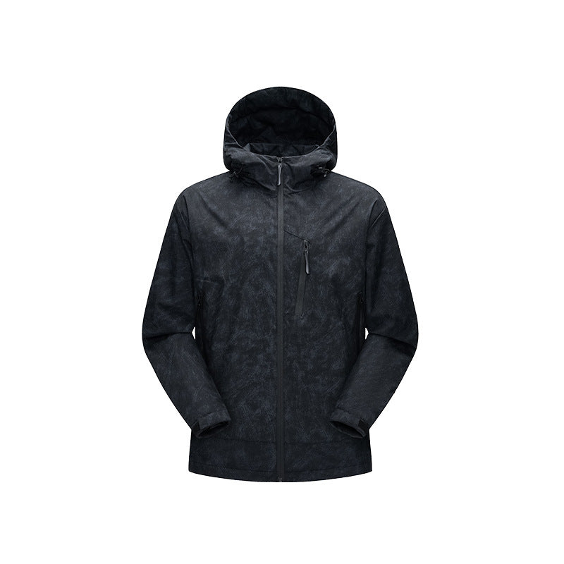 Men's technical waterproof hooded jacket with welded seams and chest zip pocket Mune Fashion