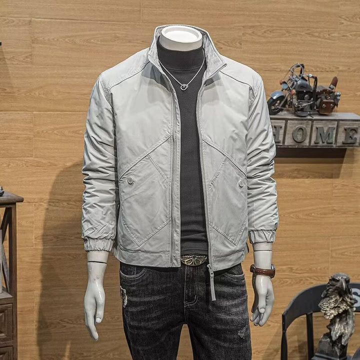 Men's Short Quilted Jacket with High Collar Mune Fashion