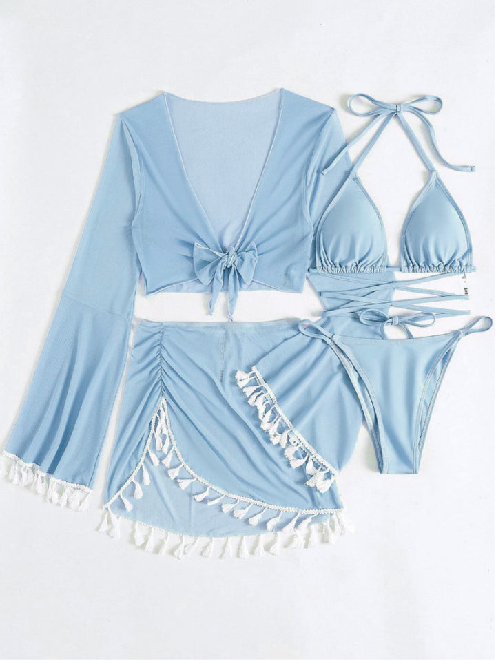 Women's bathing set with casual cropped top and charming skirt Mune Fashion