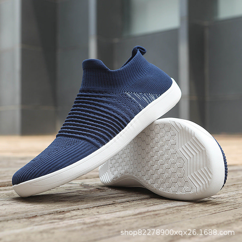Unisex nan sock-like knitted sneakers with elastic shaft and non-slip rubber sole Mune Fashion