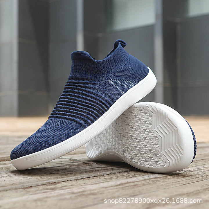 Unisex nan sock-like knitted sneakers with elastic shaft and non-slip rubber sole Mune Fashion