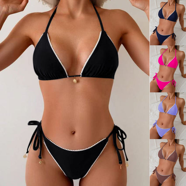 Ladies triangle bikini with elegant ruffle details Mune Fashion