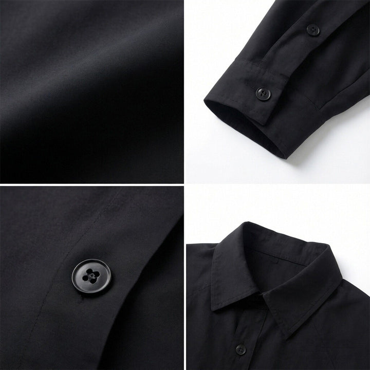 Women Oversized Blouse Shirt made of flowing stretch with shirt collar Mune Fashion
