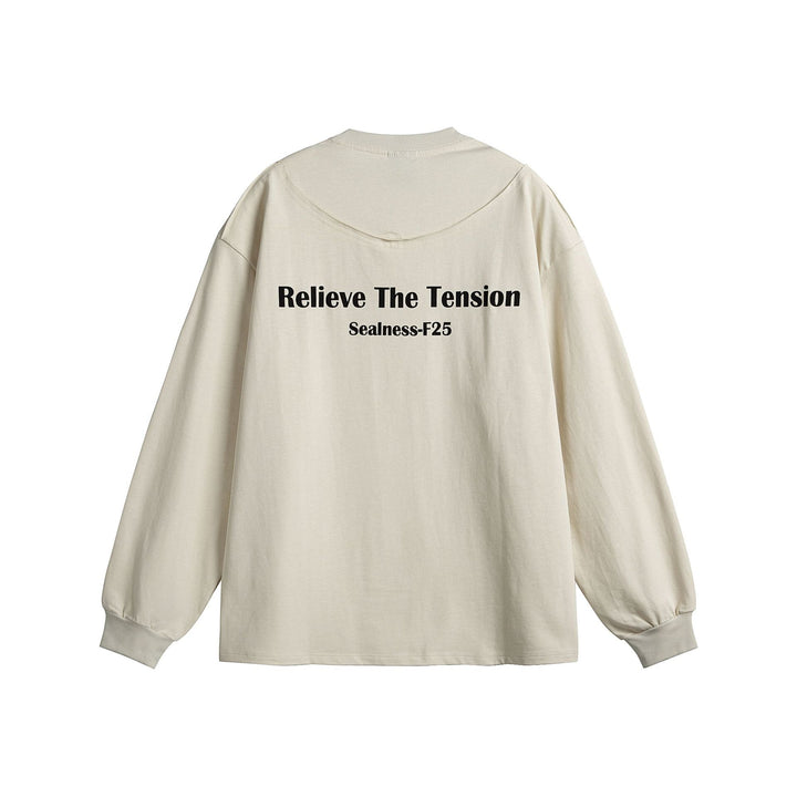Unisex Oversized Long Sleeve with dropped shoulder, ribbed cuffs and minimalist chest embroidery Mune Fashion