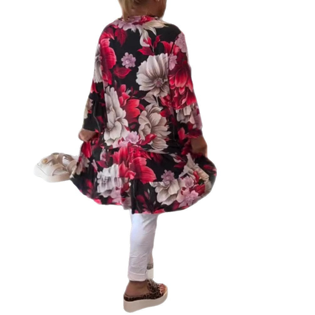 Ladies' swing tunic dress in babydoll style with V-neck and tiered ruffles Mune Fashion