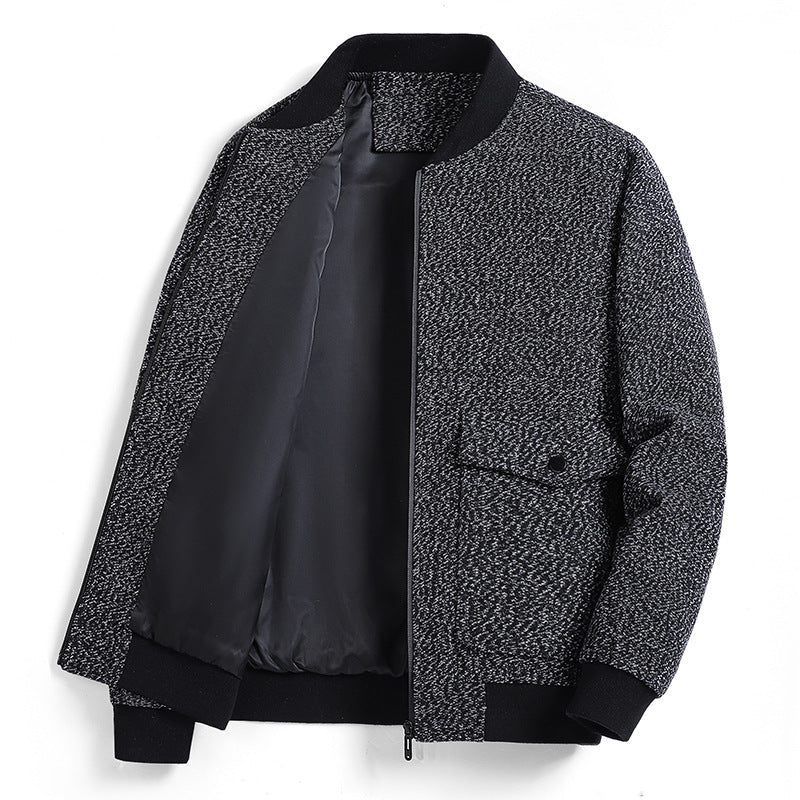 Men's Structured Bomber Jacket with Quilted Lining and Flap Pockets Mune Fashion