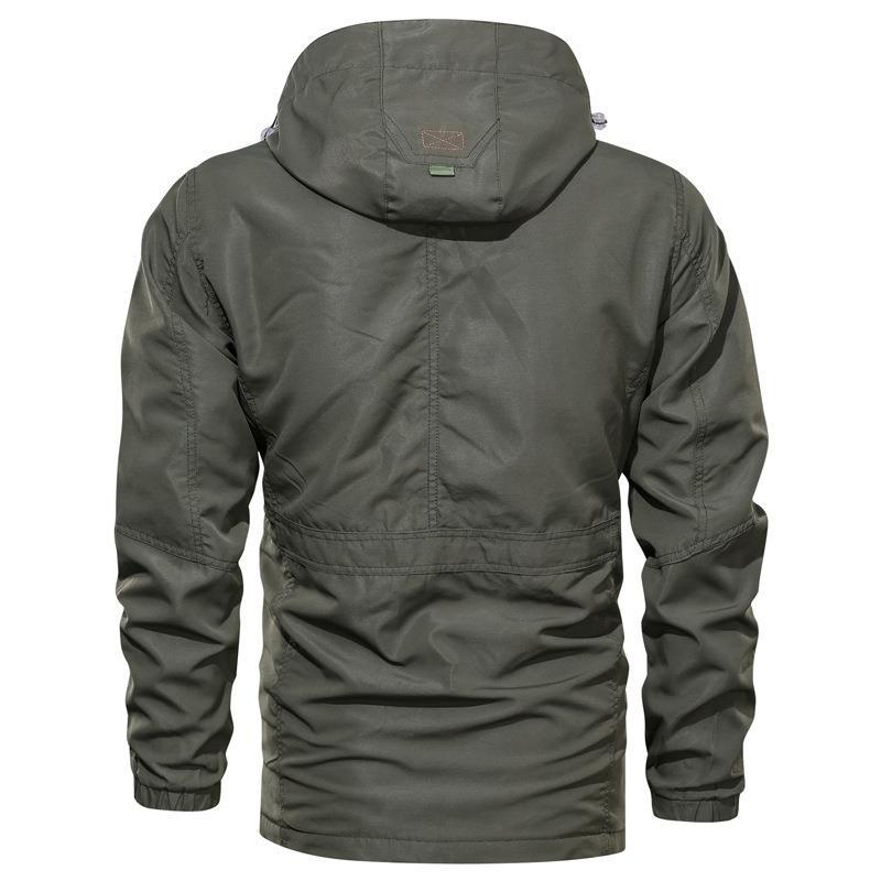 Men's water-repellent field parka in utility style with hood and adjustable waist fit Mune Fashion