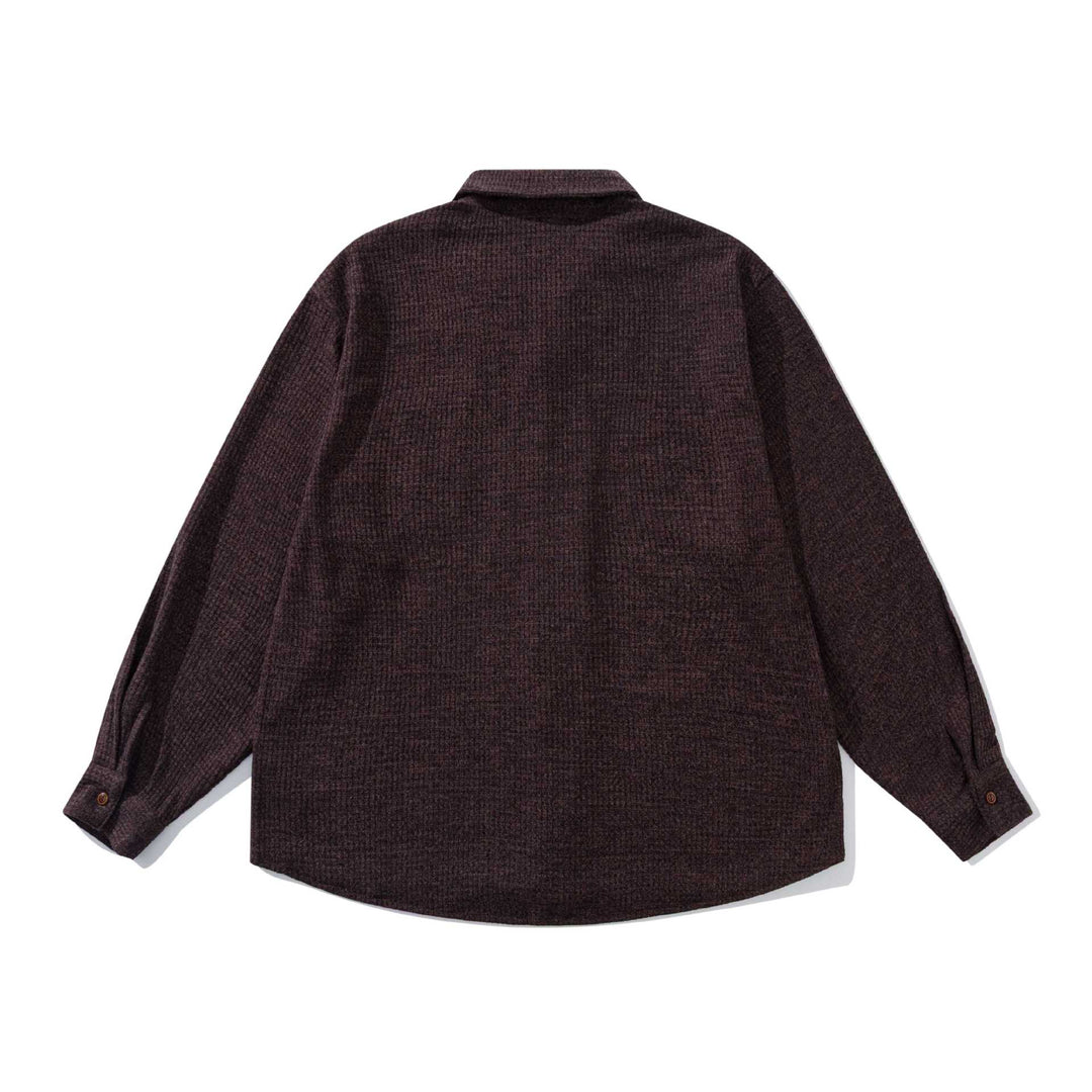 Unisex structured knit shirt jacket with Kent collar and applied chest pocket Mune Fashion