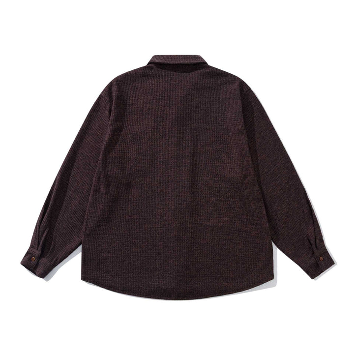 Unisex structured knit shirt jacket with Kent collar and applied chest pocket Mune Fashion