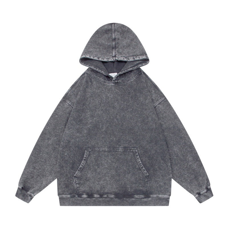 Unisex Oversize Hoodie in Acid Wash with Kangaroo Pocket and Raglan Sleeves Mune Fashion