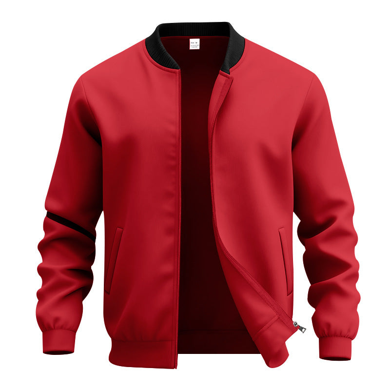 Men's lightweight bomber-style blouson with partially concealed zipper, ribbed cuffs, and side pockets Mune Fashion