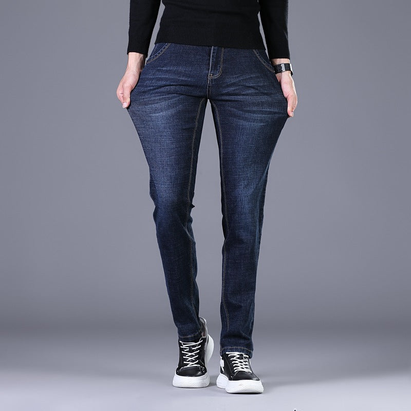 Women Elastic Slim-Straight Jeans with High Comfort Waistband Mune Fashion