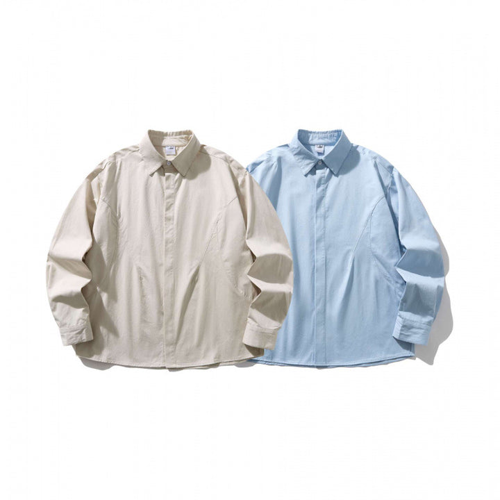 Unisex Oversized Shirt Jacket with concealed button placket, boxy silhouette and rounded hem Mune Fashion