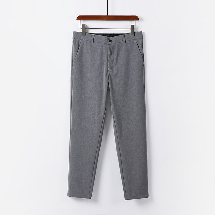 Men's Slim Chino Pants made of Stretch Cotton Blend with Slim Leg and Pleats Mune Fashion