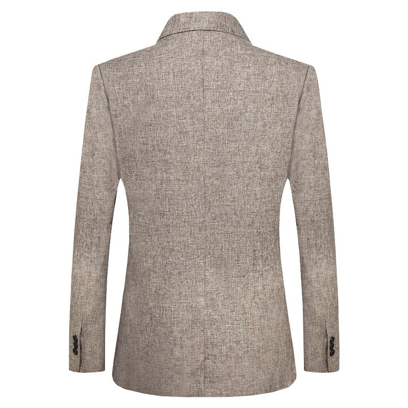 Men's Unstructured Linen Look Blazer with Partial Lining and Flap Pockets Mune Fashion