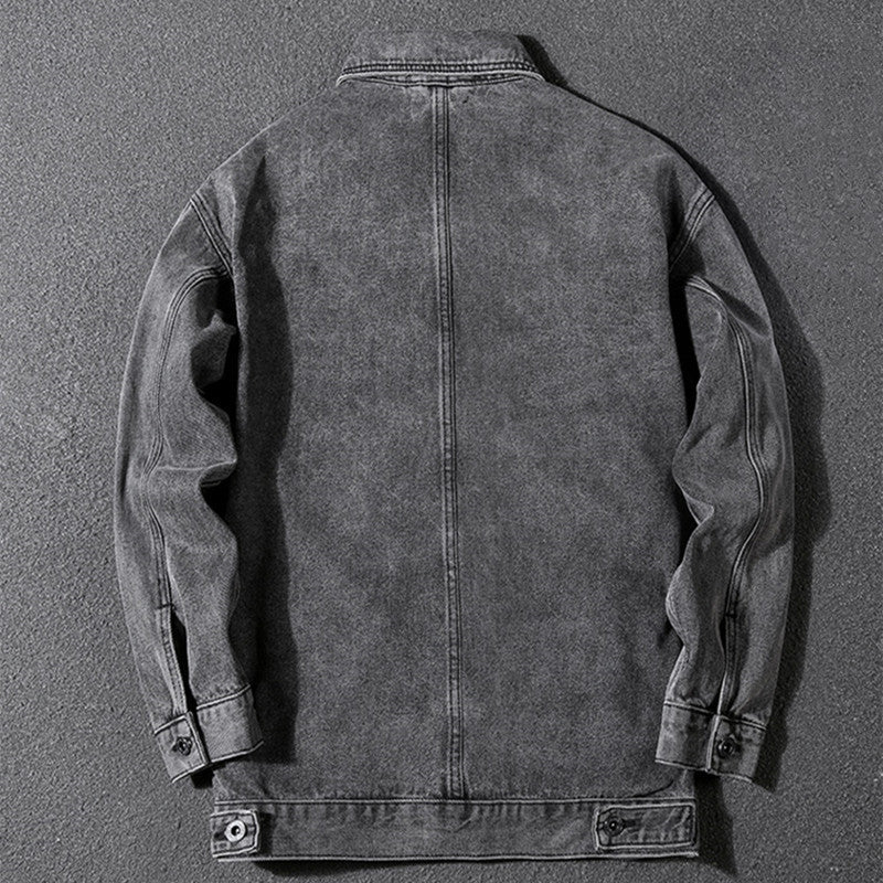 Men's Casual Denim Jacket with Fashionable Accents Mune Fashion
