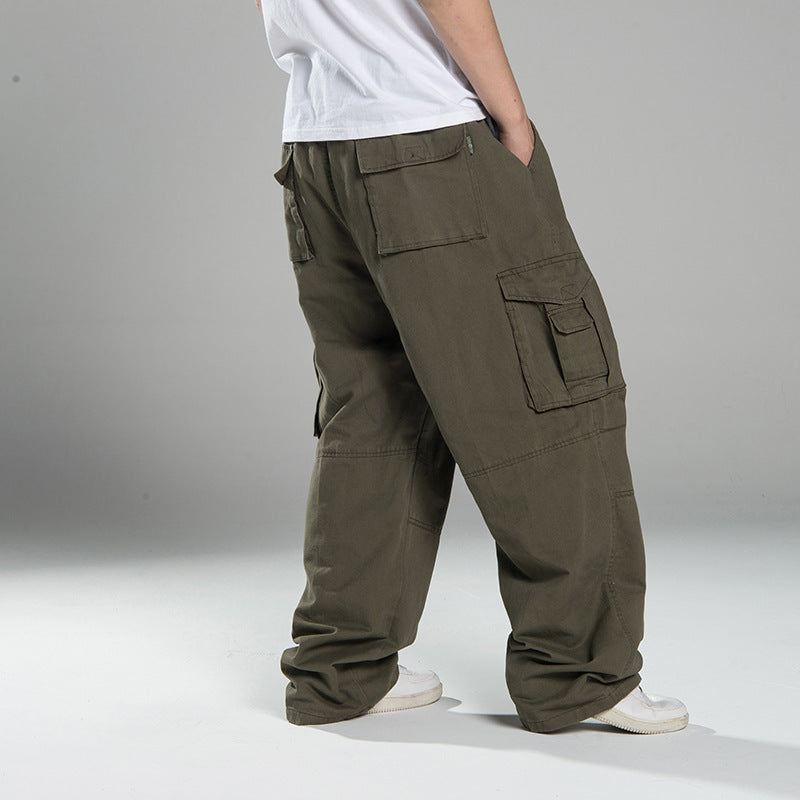 Men's Oversized Cargo Pants with Wide Leg, Multiple Pockets and Reinforced Seams Mune Fashion