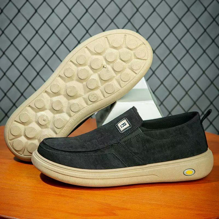 Men's Canvas Slip-On Casual Slippers with Ergonomic Comfort Platform Sole Mune Fashion