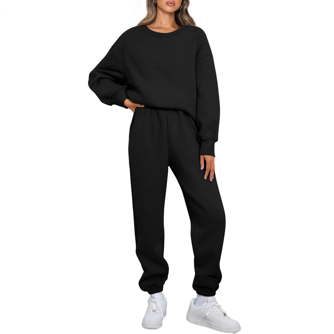 Women's cozy two-piece lounge set made of French terry with oversized sweatshirt and fitted joggers Mune Fashion