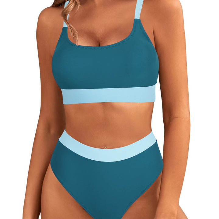 Women’s bikini set with color-blocking design and high waist Mune Fashion