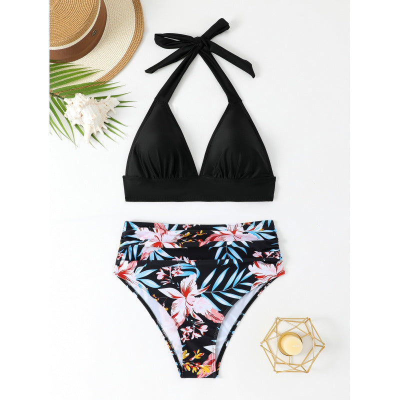 Women's High-Waist Bikini Set with Elegant Triangle Top Mune Fashion